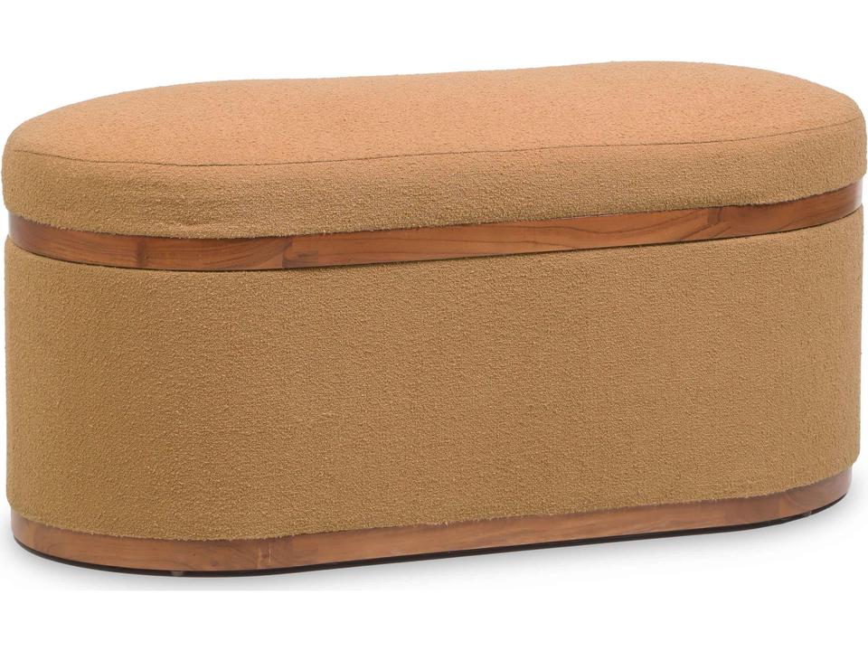 Olivier 41" Boucle Oval Storage Ottoman
