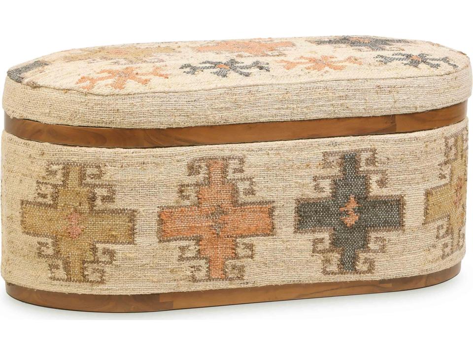 Olivier 41" Cotton Oval Storage Ottoman