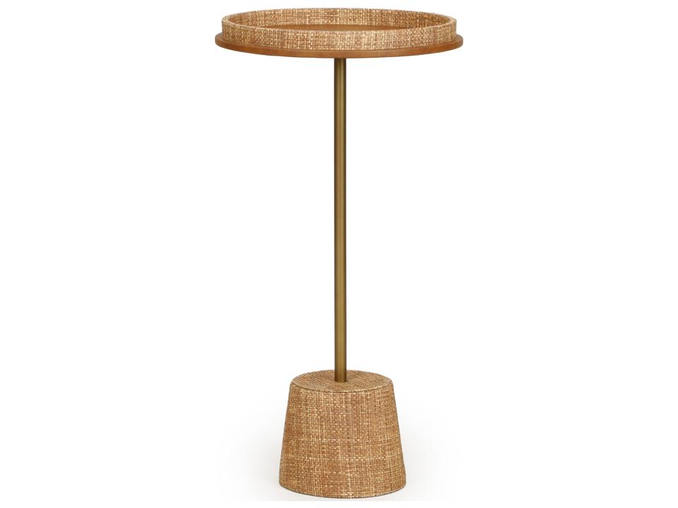 Saddle Natural Raffia Contract-Grade Side Table