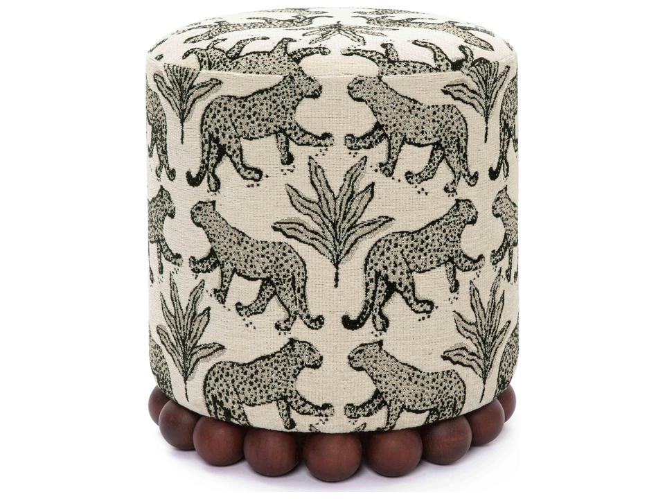 Dex Leopard Performance Jacquard Ottoman