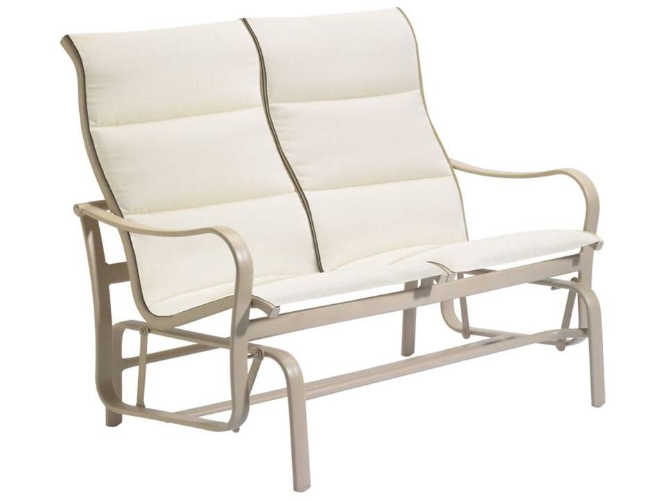 Shoreline Padded Sling Aluminum Double Glider Loveseat