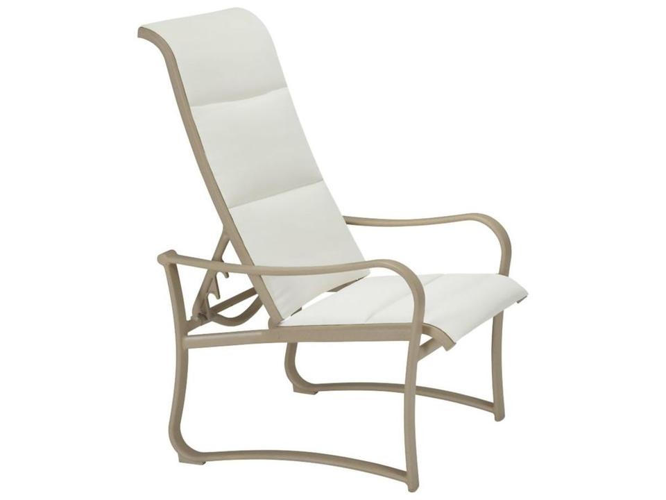 Shoreline Padded Sling Aluminum Recliner Lounge Chair