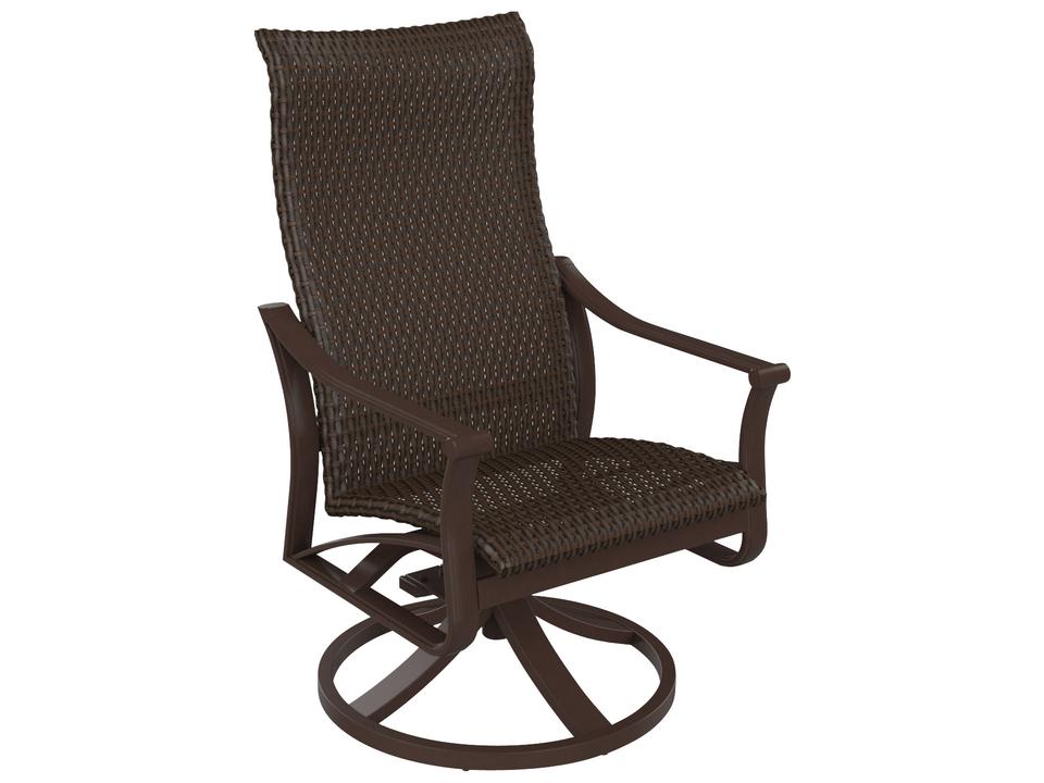 Corsica Woven Aluminum Wicker Swivel Rocker Dining Armchair