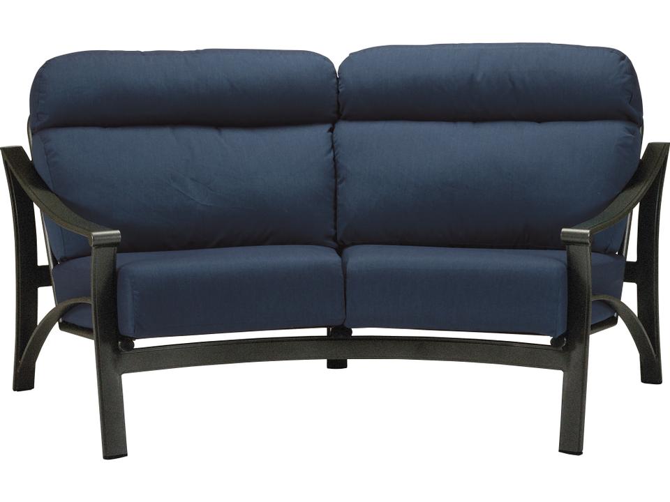 Corsica Cushion Aluminum Crescent Loveseat