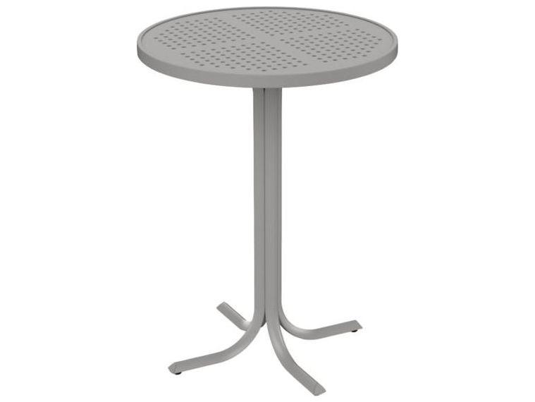 Boulevard 30 Inch Round Patterned Aluminum Bar Table