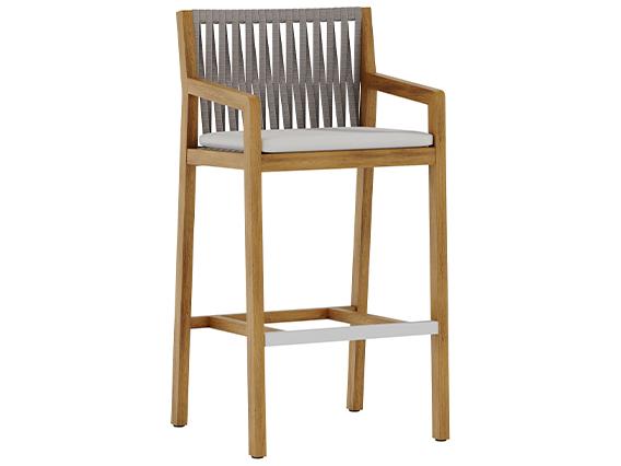 Lido Teak Rope Bar Stool with Cushion