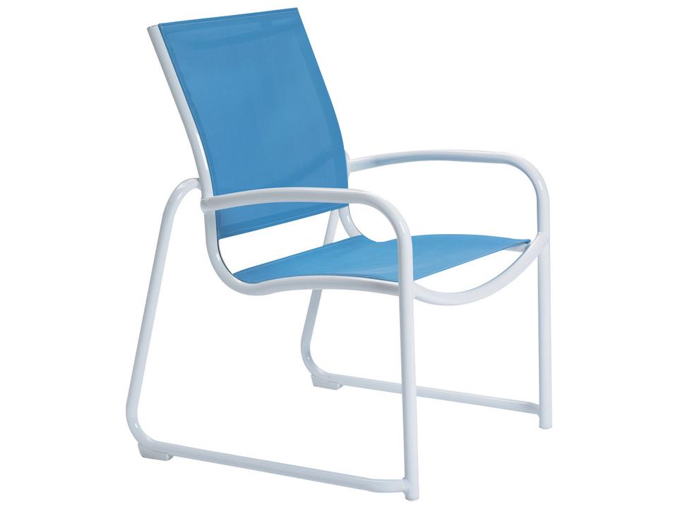 Millennia Relaxed Sling Aluminum Stackable Dining Arm Chair