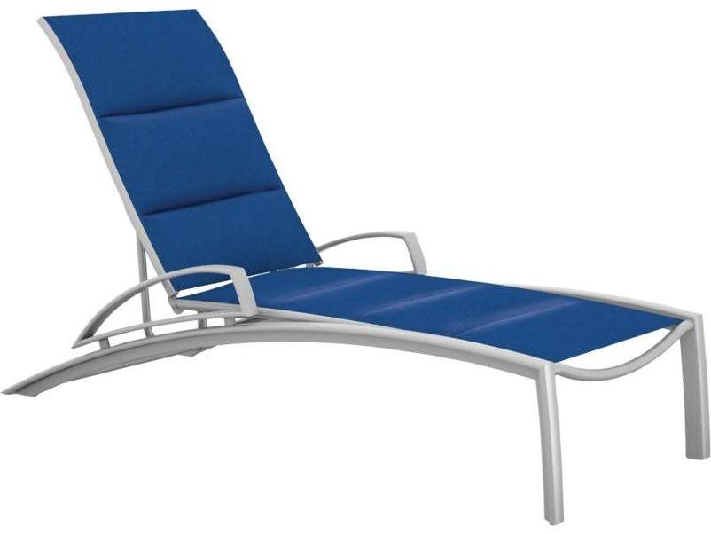 South Beach Padded Sling Aluminum Chaise Lounge