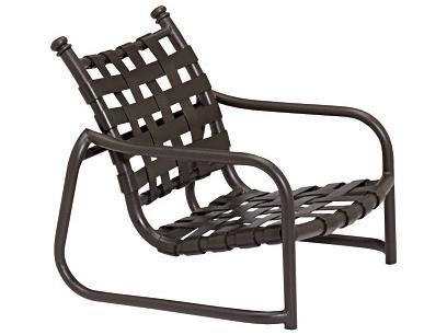 La Scala Cross Strap Aluminum Stackable Vinyl Strap Lounge Chair