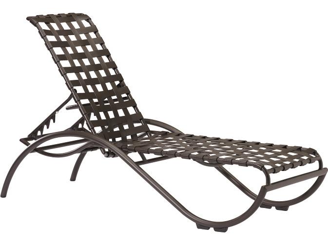 La Scala Cross Strap Aluminum Stackable Chaise Lounge