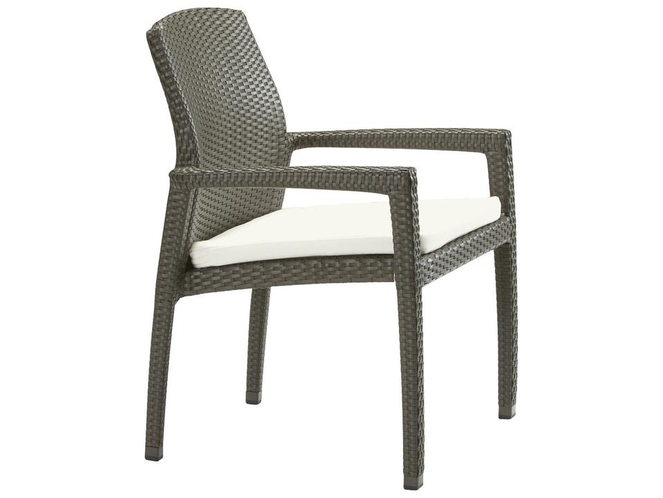 Evo Woven Aluminum Dining Arm Chair