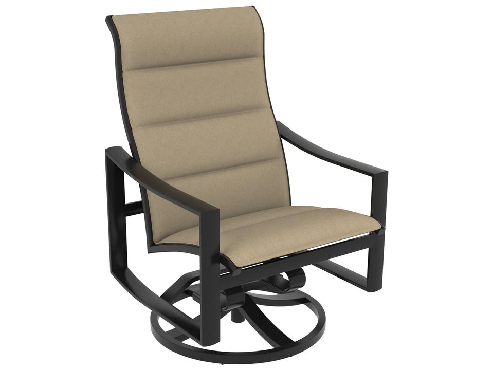 Kenzo Padded Sling Aluminum Swivel Rocker Lounge Chair