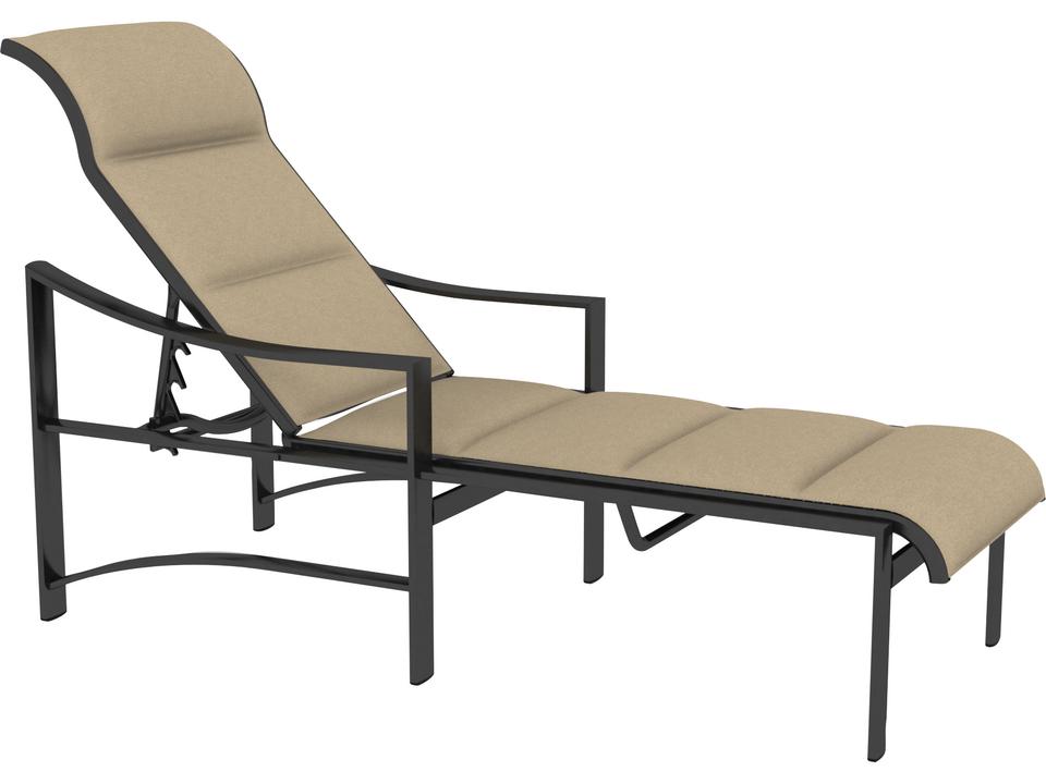 Kenzo Padded Sling Chaise Lounge Modern Outdoor Lounger