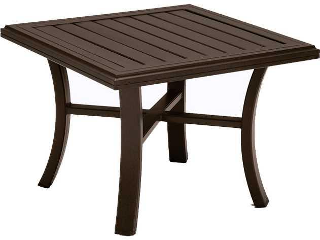 Banchetto 30-Inch Square Aluminum Slat End Table