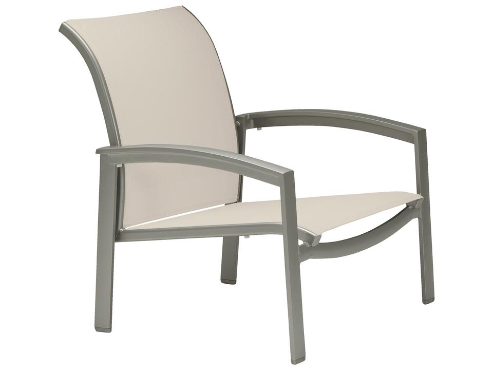 Elance Relaxed Sling Aluminum Spa Accent Chair in Powder-Coated Finish