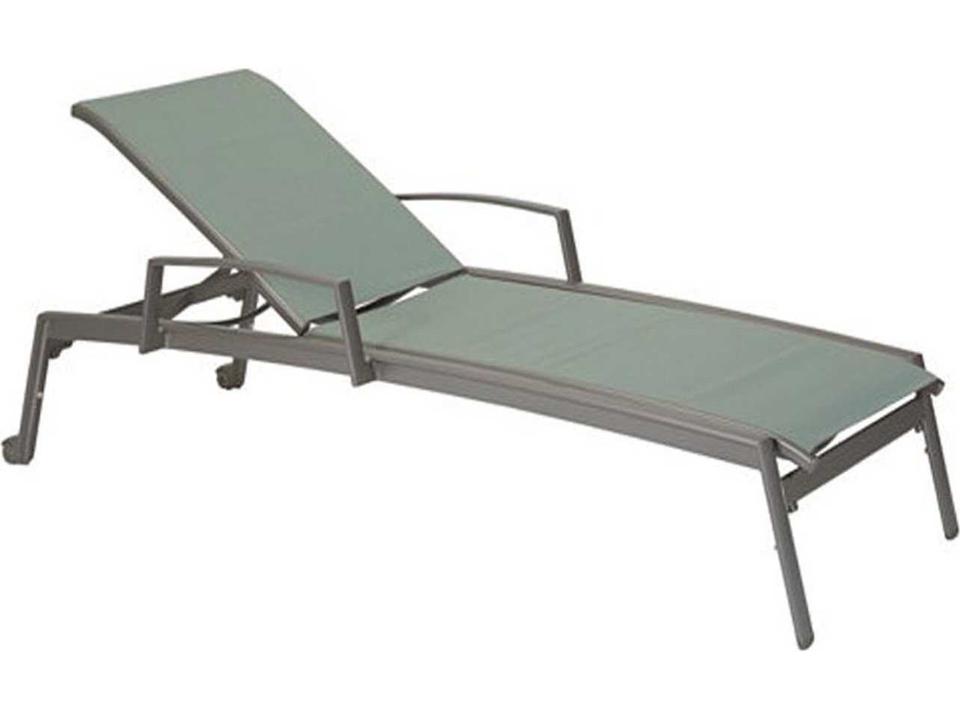 Elance Relaxed Sling Aluminum Chaise Lounge with Wheels
