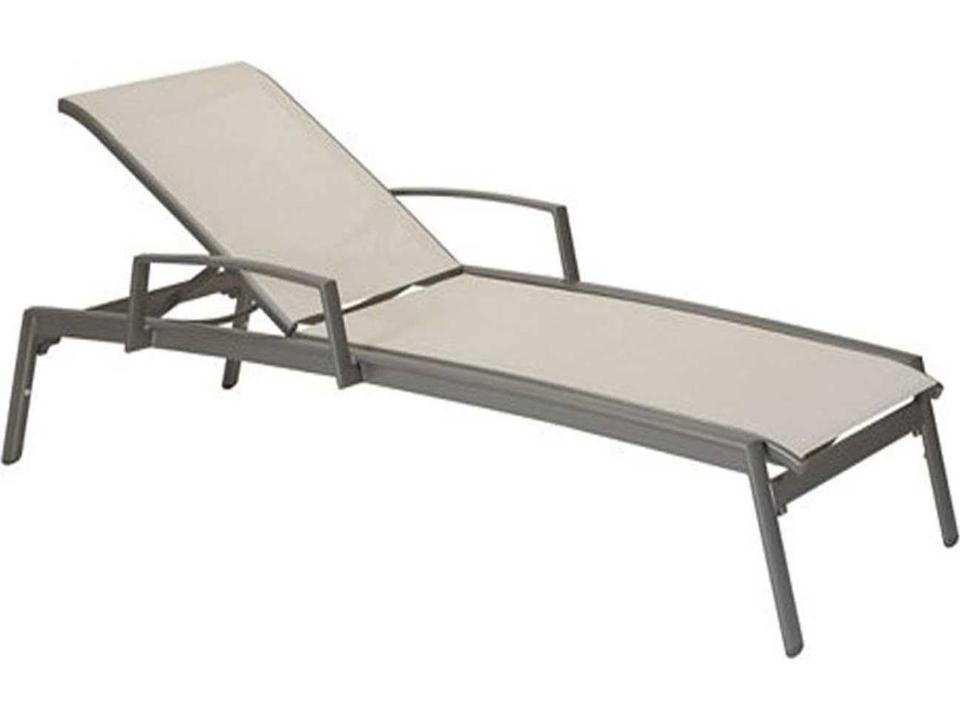 Elance Relaxed Sling Aluminum Chaise Lounge with Arms