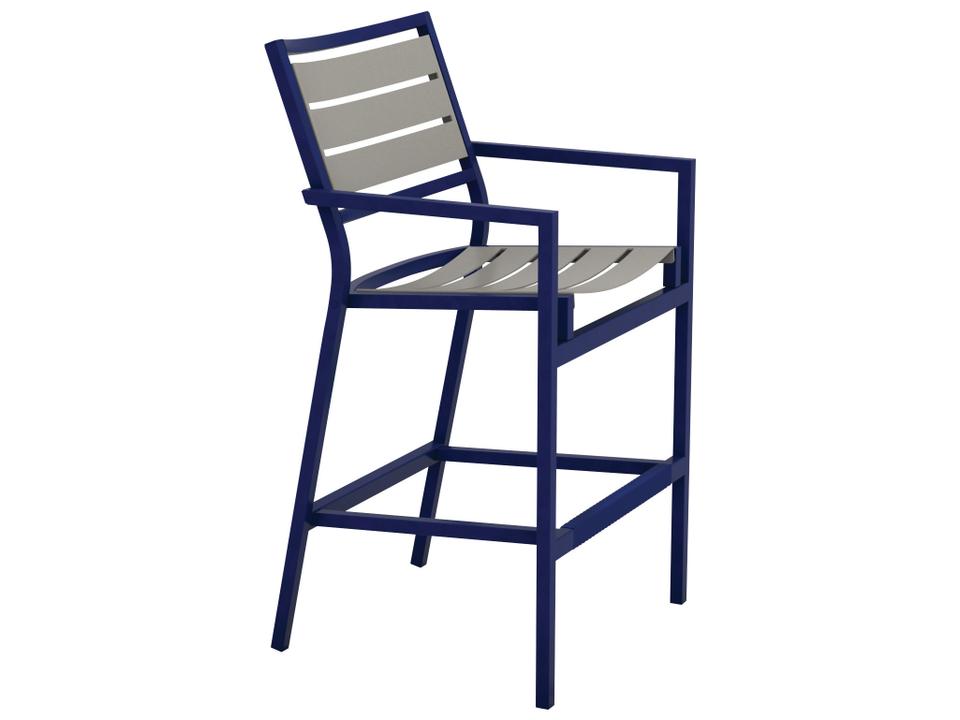 Cabana Club Aluminum Slat Outdoor Bar Stool with Arms