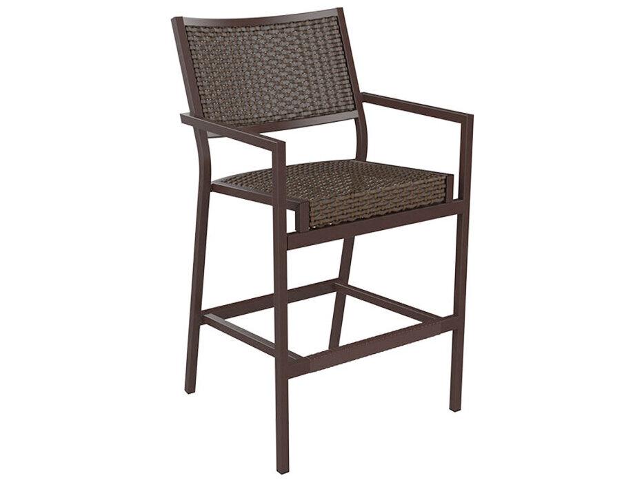 Cabana Club Woven Aluminum Armless Stationary Bar Stool