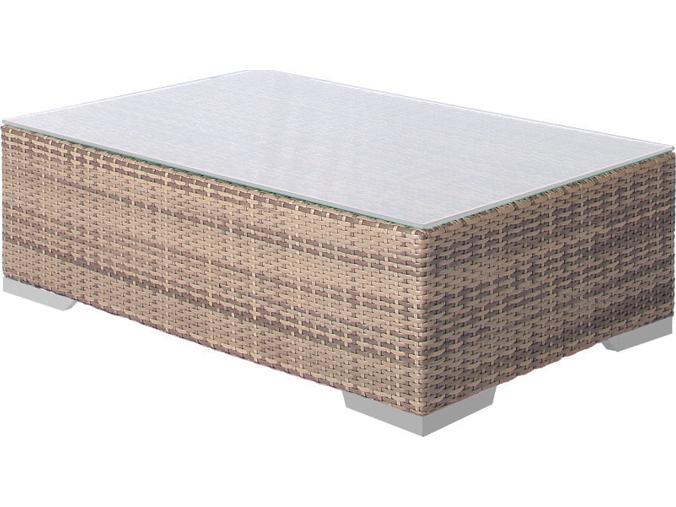 Arzo Woven Rectangular Frosted Acrylic Top Coffee Table