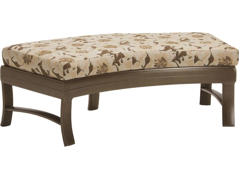 Corsica Cushion Crescent Aluminum Outdoor Ottoman Bench