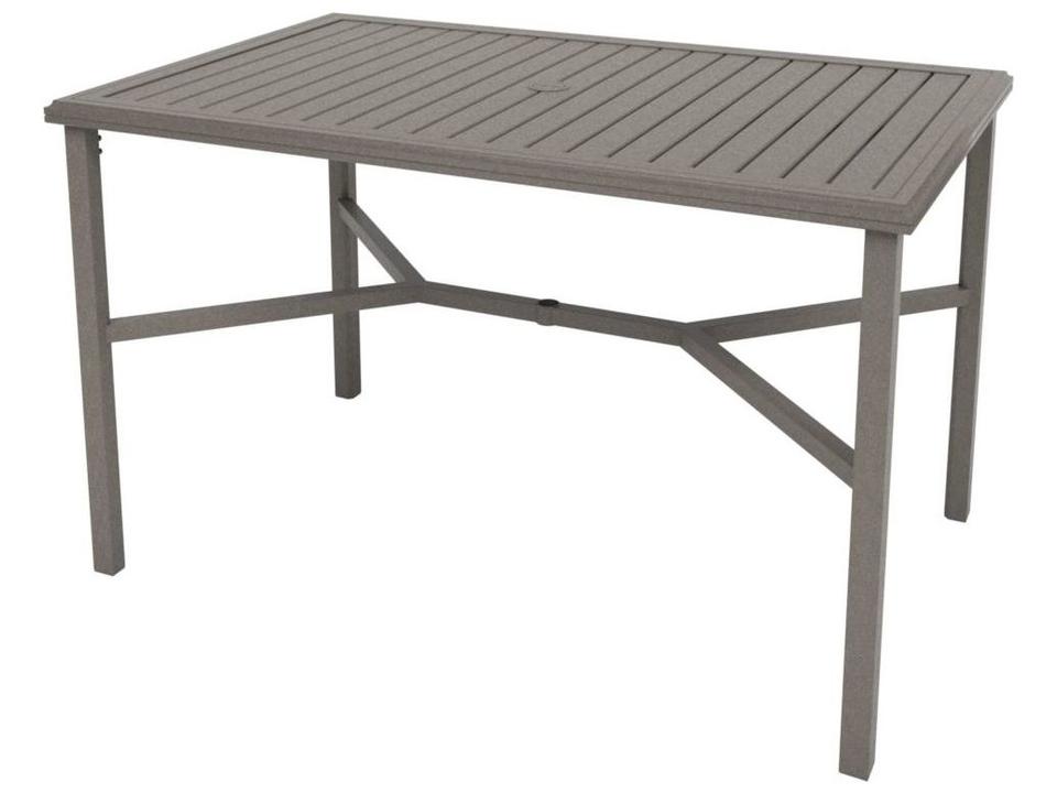 Amici 66 x 42 Inch Rectangular Aluminum Bar Table with Umbrella Hole