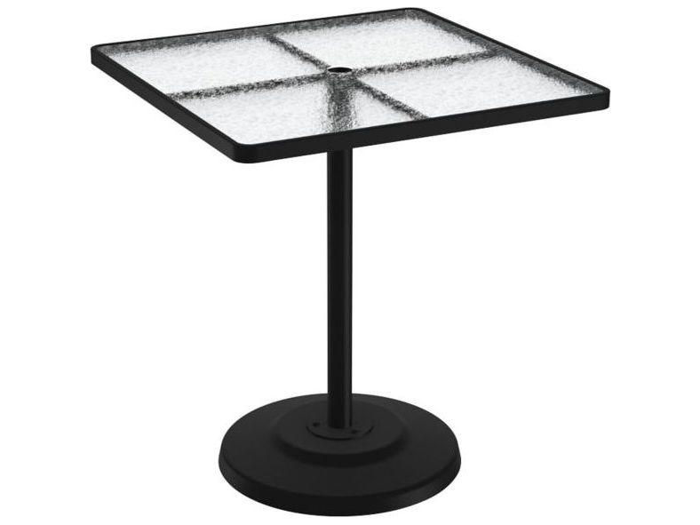 Acrylic 36-Inch Square Dining Table with Umbrella Hole