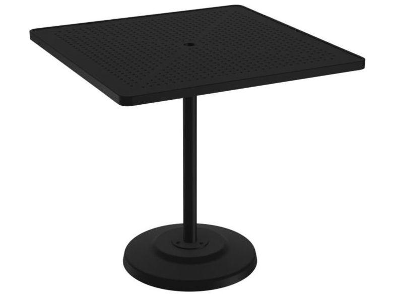 Boulevard Aluminum Square Pedestal Bar Umbrella Table