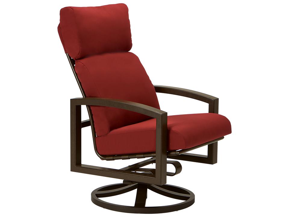 Lakeside Cushion Aluminum Patio Swivel Rocker Dining Chair