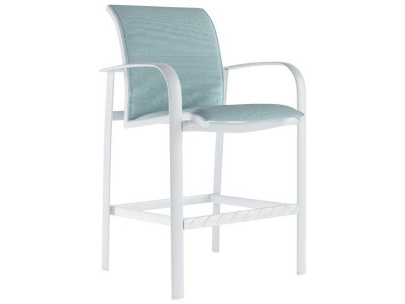 Laguna Beach Relaxed Padded Sling Aluminum Stackable Bar Stool