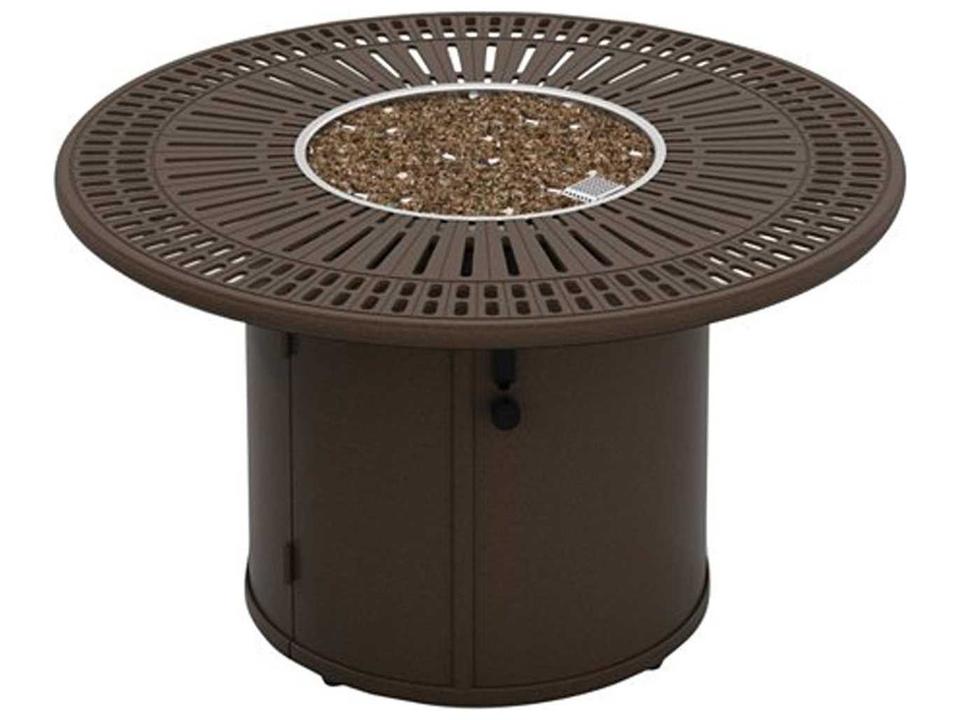 Spectrum 43 Inch Round Cast Aluminum Fire Pit Table with Ignitor
