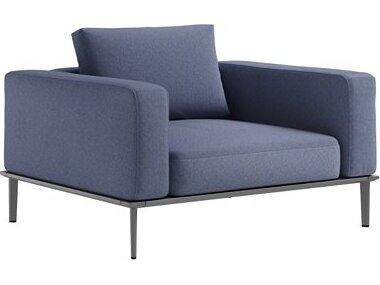 Platform Cushion Aluminum Lounge Chair with Integrated Side Table