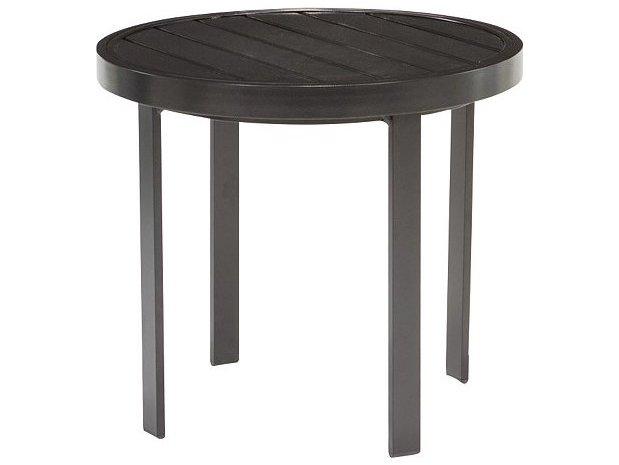 Aluminum Slat 24 Inch Round End Table