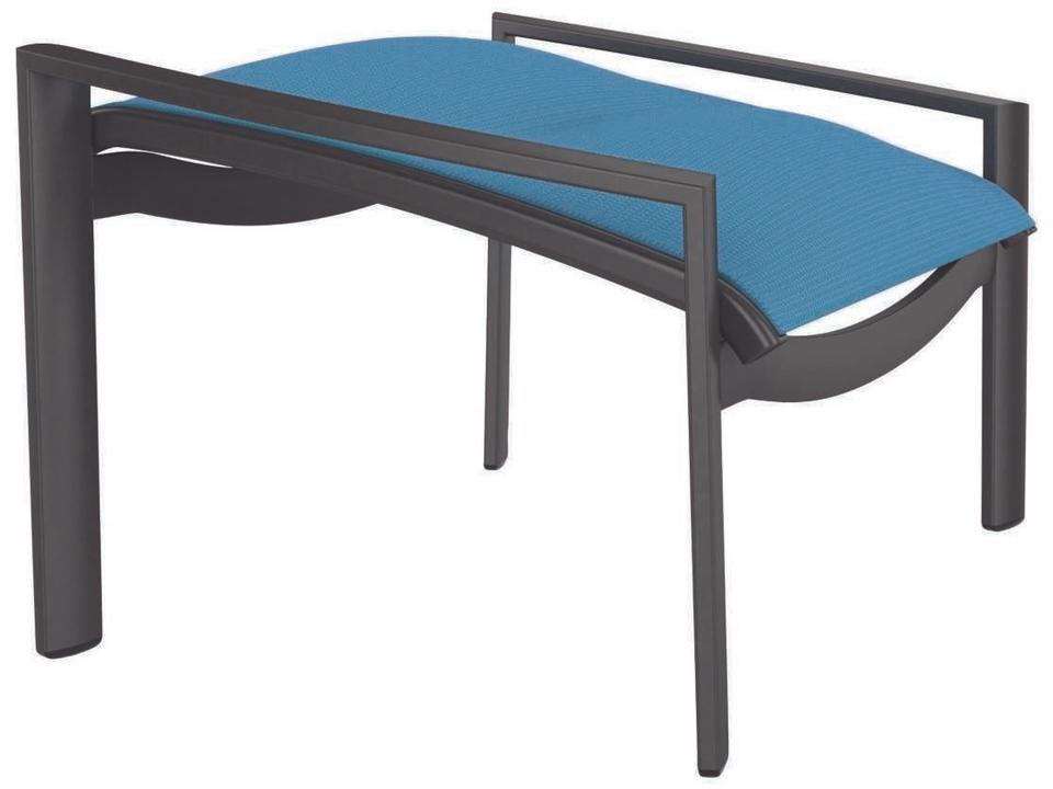 Kor Padded Sling Ottoman with Aluminum Frame