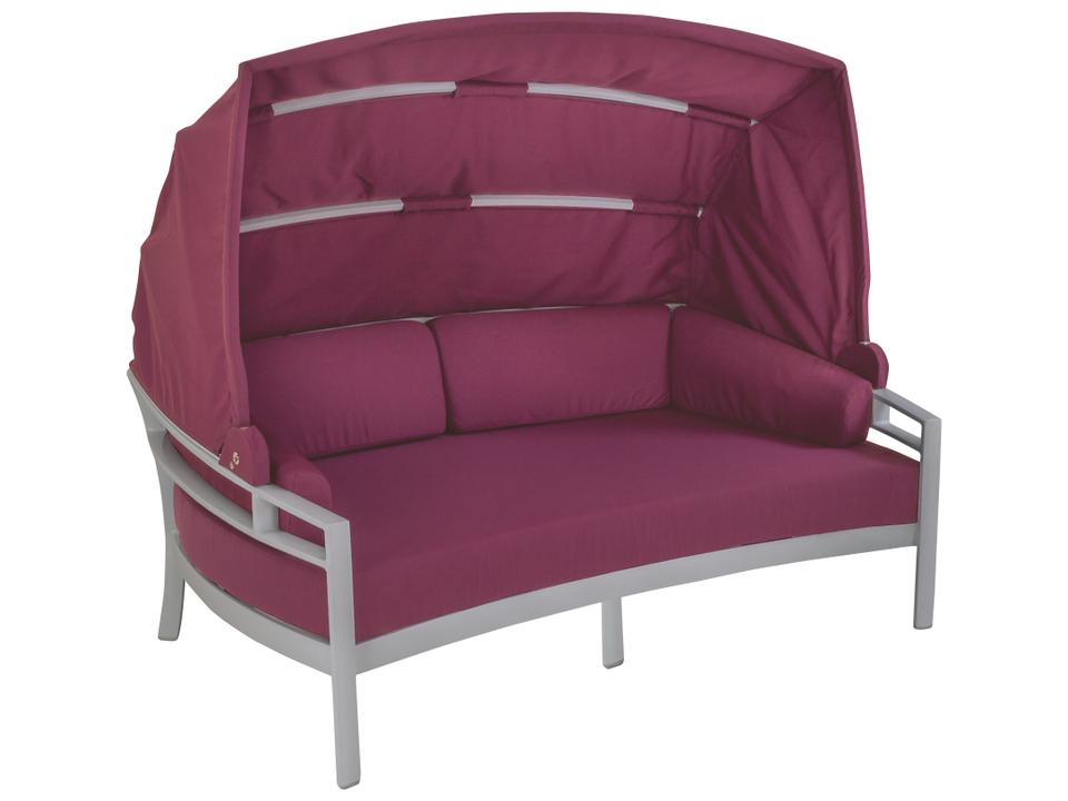 Kor Cushion Aluminum Lounger Loveseat with Shade