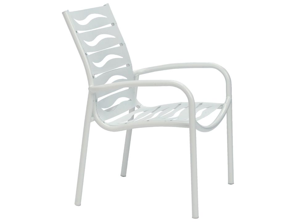 Millennia Wave Segment Aluminum Stackable Dining Armchair