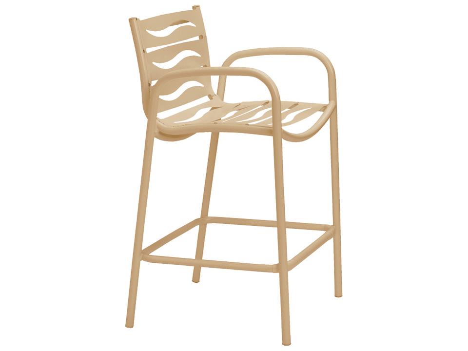 Millennia Wave Segment Aluminum Outdoor Bar Stool