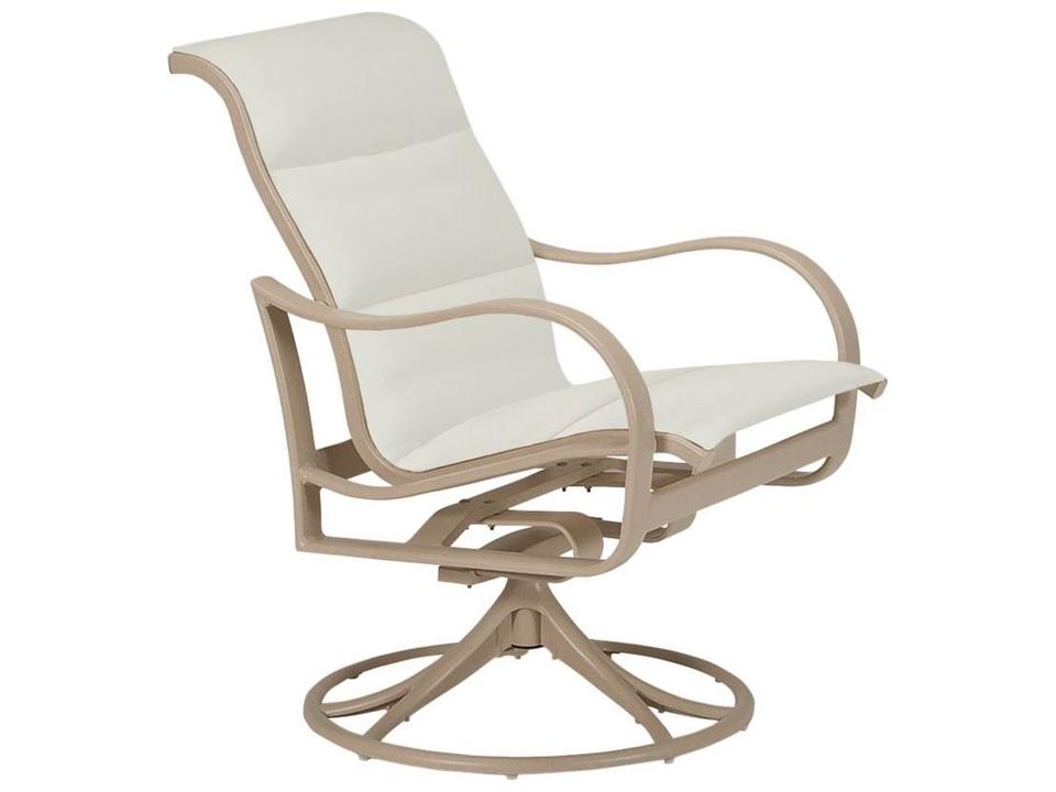 Shoreline Padded Sling Swivel Rocker Dining Arm Chair