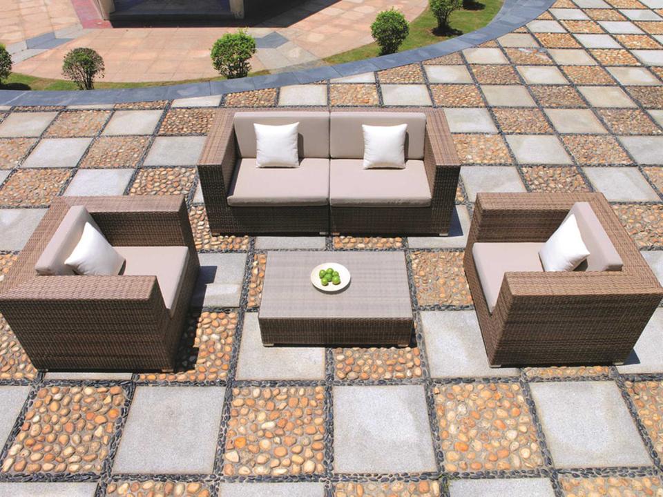 Arzo Woven Cushion Patio Lounge Set