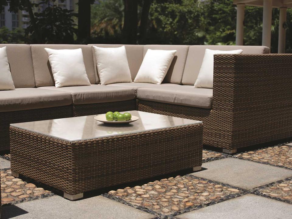 Arzo Woven Cushion Sectional Patio Lounge Set