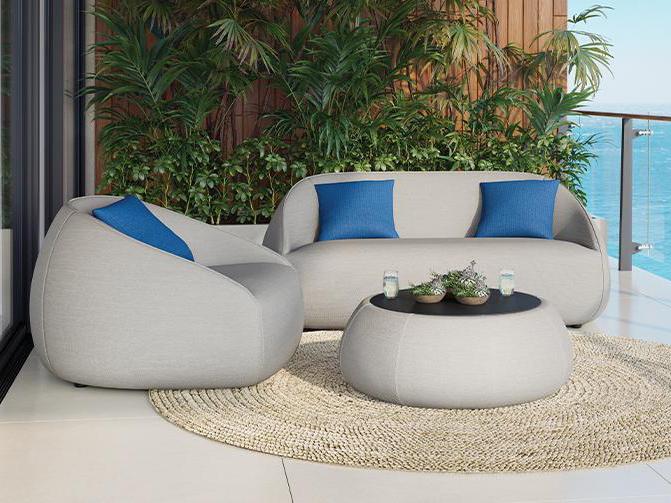 Contour Cushion Fabric Outdoor Patio Lounge Set