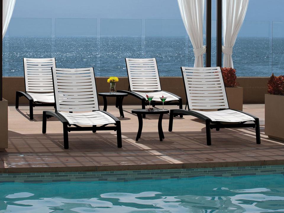 Elance Ez Span Aluminum Strap Patio Lounge Set