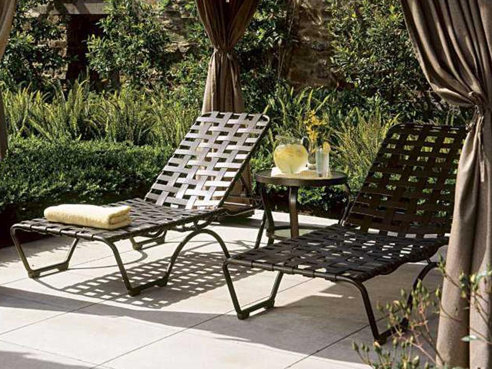 Kahana Cross Strap Aluminum Outdoor Patio Lounge Set