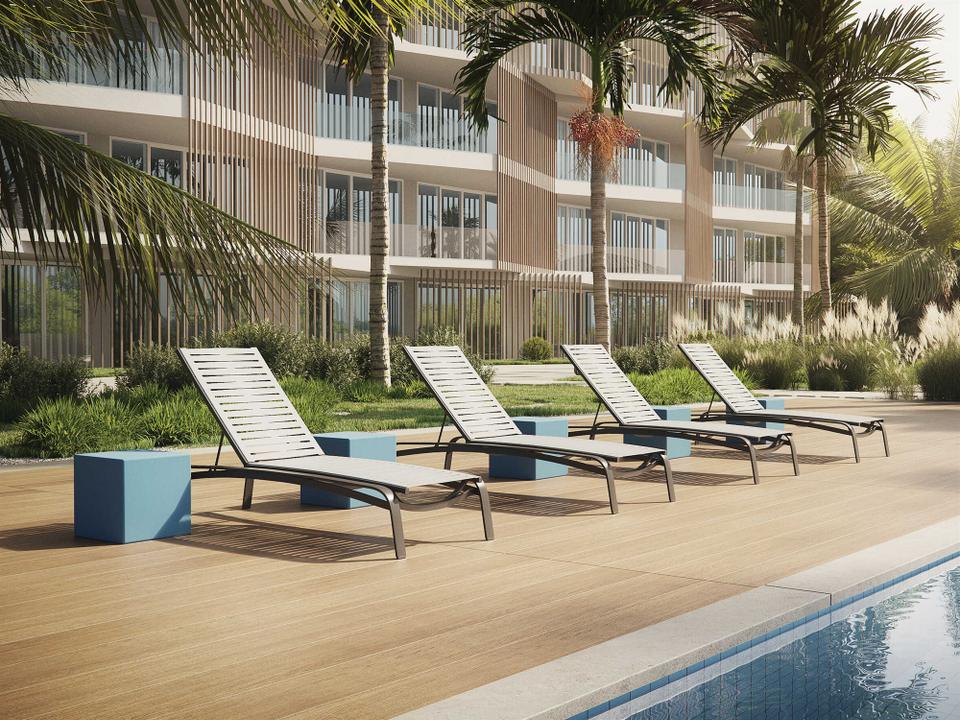 Laguna Beach EZ Span Ribbon Aluminum Outdoor Lounge Set