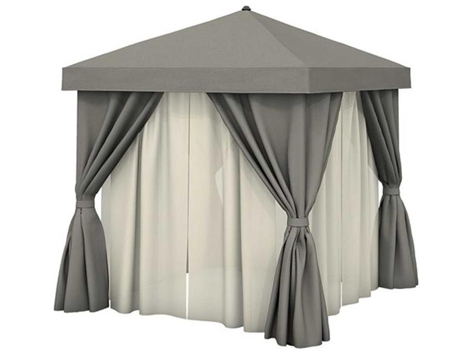 Cabana Pavilion 10 Foot Square Aluminum with Fabric Curtains
