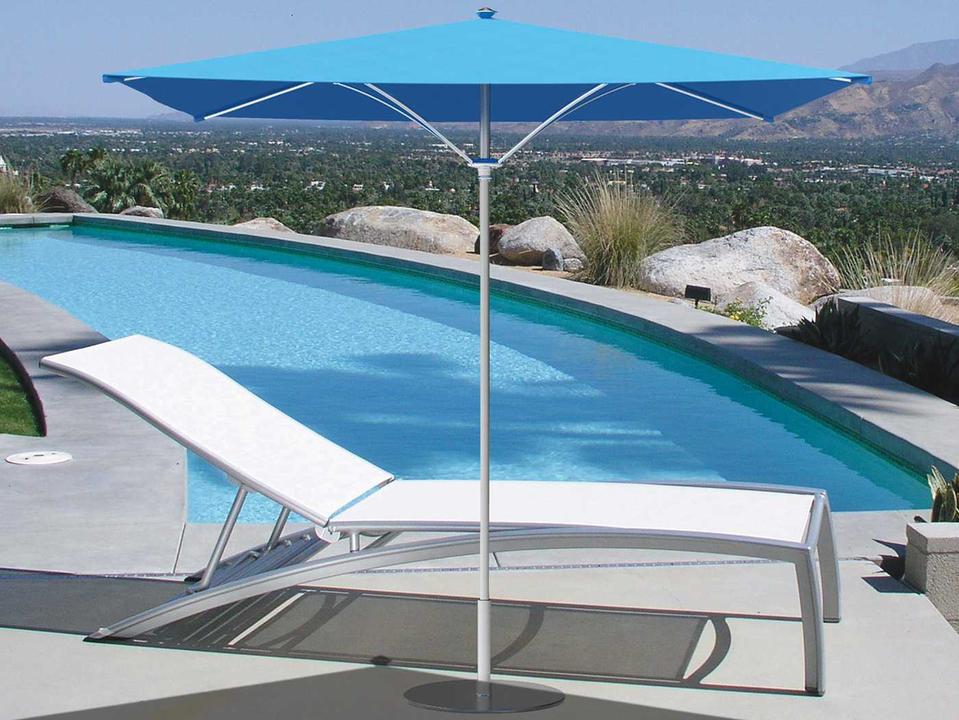 Trace 6 Foot Square Aluminum Outdoor Patio Umbrella with Manual Lift