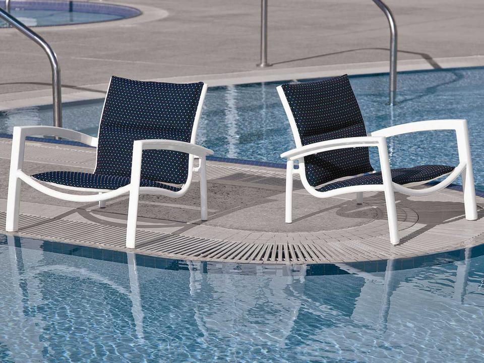 South Beach Padded Sling Aluminum Outdoor Lounge Set