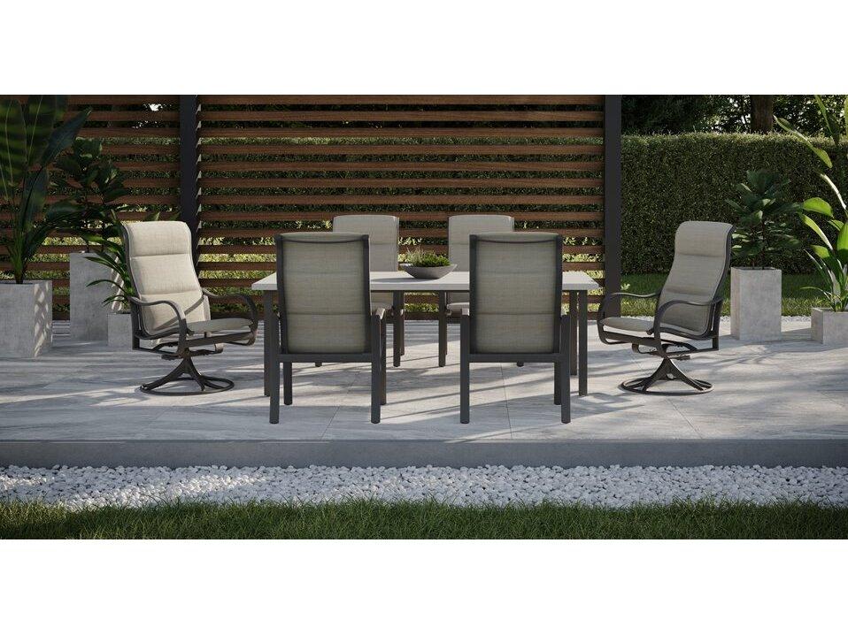 Shoreline Padded Sling Aluminum Dining Set