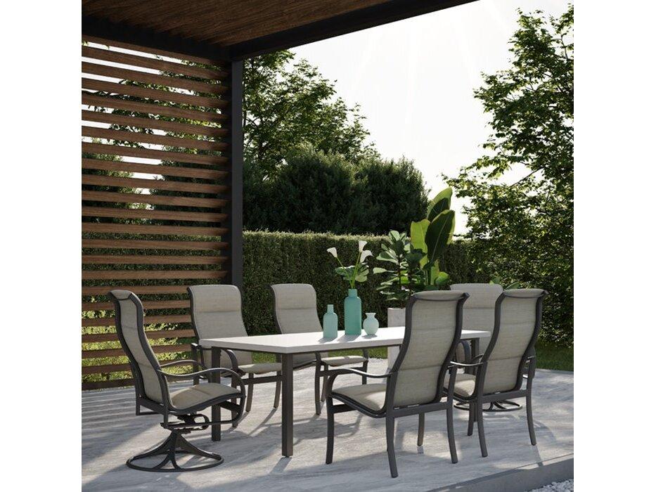 Shoreline Padded Sling Aluminum Dining Set