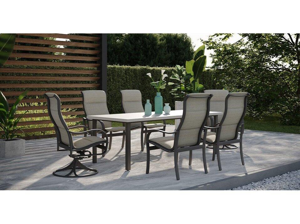 Shoreline Padded Sling Aluminum Dining Set
